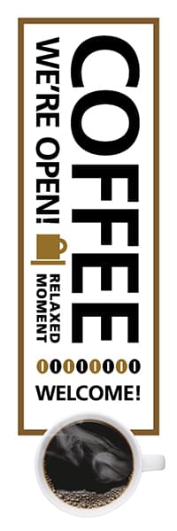 【PAC743】COFFEE WE'RE OPEN!（白）