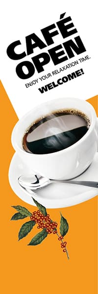 【PAC753】CAFE OPEN斜め文字（橙）