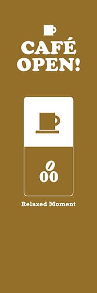 【PAC760】CAFE OPEN!アイコン風（茶）