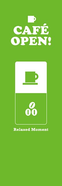 【PAC761】CAFE OPEN!アイコン風（黄緑）